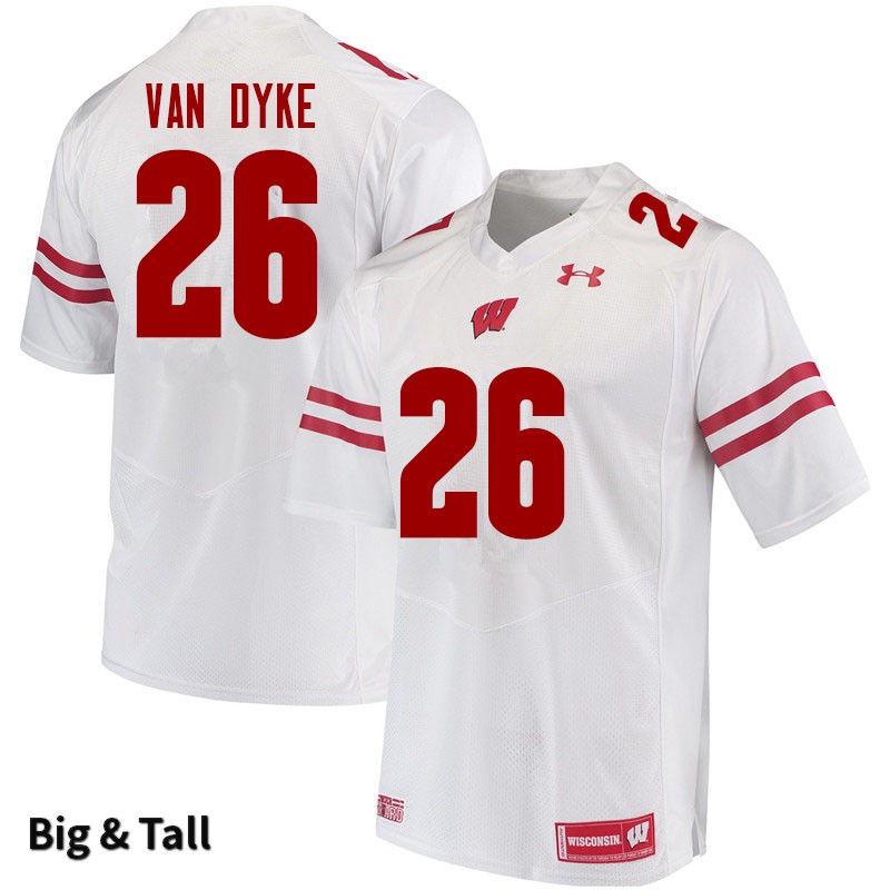 Wisconsin Badgers Men's #26 Jack Van Dyke NCAA Under Armour Authentic White Big & Tall College Stitched Football Jersey GB40V26MG